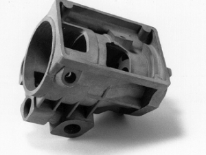 Metal casting made with MIT's "3D Printing" process. Adam co-founded Soligen, the first licensee of this technology.
